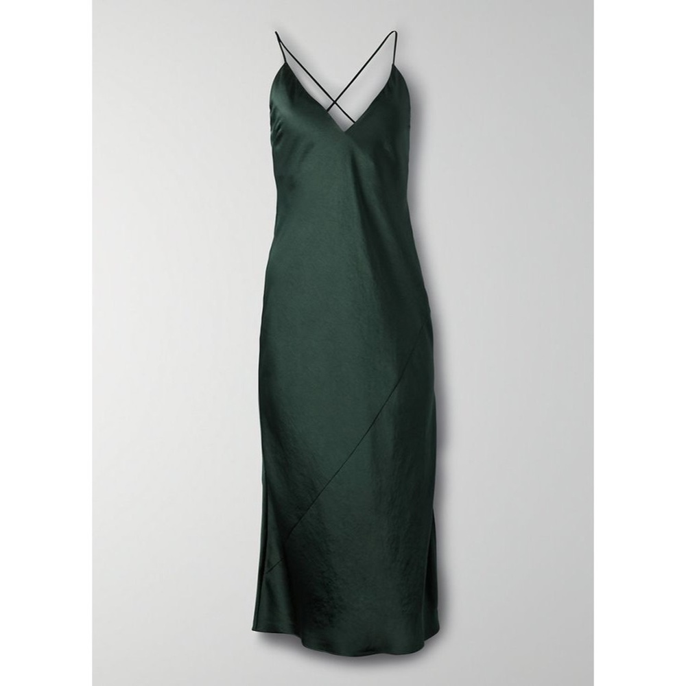 Aritzia Wilfred Slip Dress in Scarab Size Small